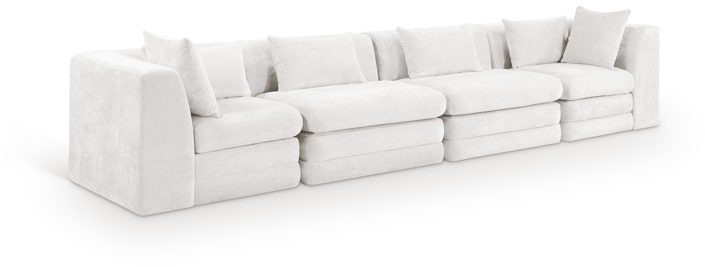 152" Chenille Ellerstay Modular 4 piece Sofa in Olive Green - Whatadeal Furniture