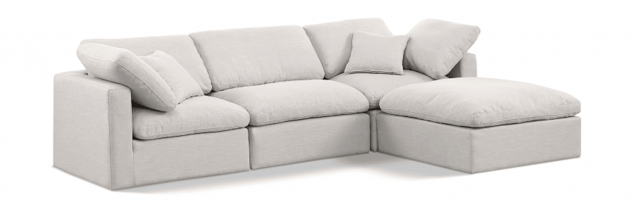 4 - Piece Beige Cloud Sectional Sofa - Whatadeal Furniture