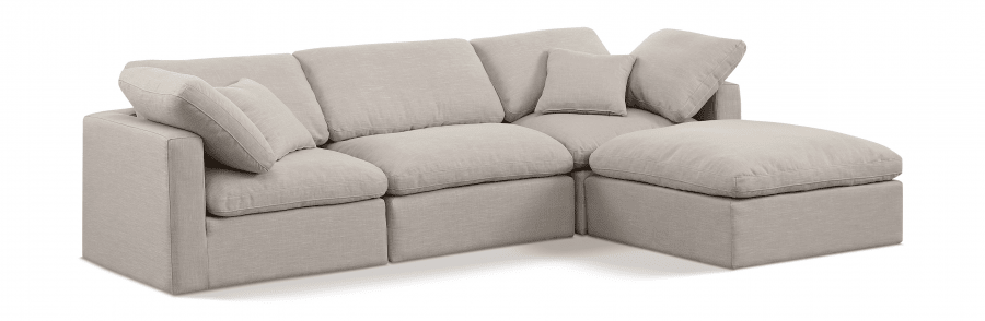 4 - Piece Beige Cloud Sectional Sofa - Whatadeal Furniture