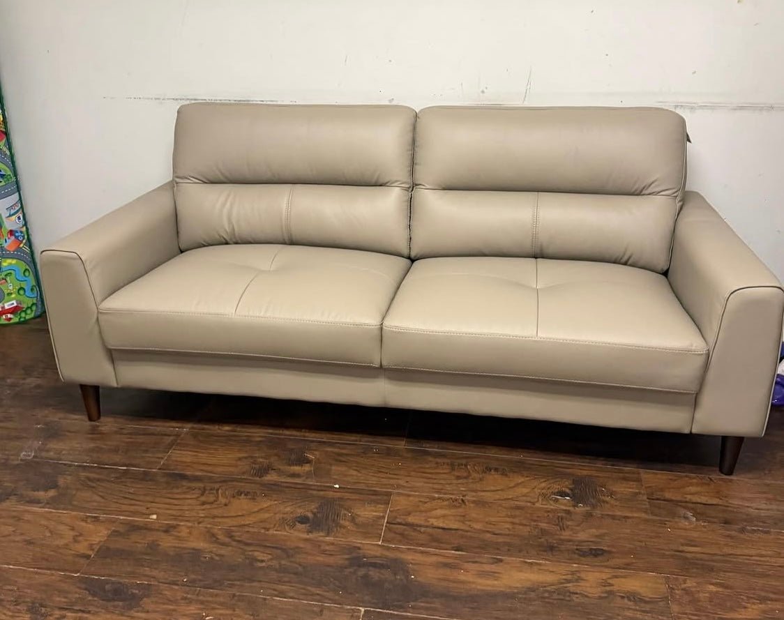 75" Abbot Taupe Leather Sofa - Whatadeal Furniture