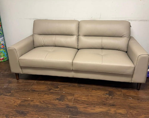 75" Abbot Taupe Leather Sofa - Whatadeal Furniture
