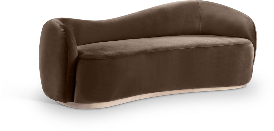 Augusta 92.5" Curved Performance velvet Sofa available in many colors - Whatadeal Furniture