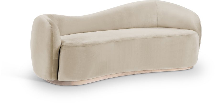 Augusta 92.5" Curved Performance velvet Sofa available in many colors - Whatadeal Furniture