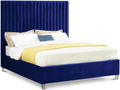 Candace's Full Size Grey velvet upholstered bed - Whatadeal Furniture