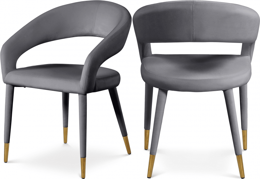 Destiny Curved Velvet Dining Chair - Whatadeal Furniture