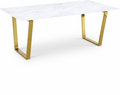 Diaz 78" Marble Veneer Top Dining Table - Whatadeal Furniture