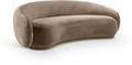 Ezery 95" Curved Velvet Sofa in Taupe - Whatadeal Furniture