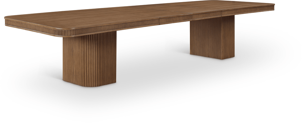 Flutes 112" - 160" Extendable Wood/Oak Veneer Dining Table - Whatadeal Furniture