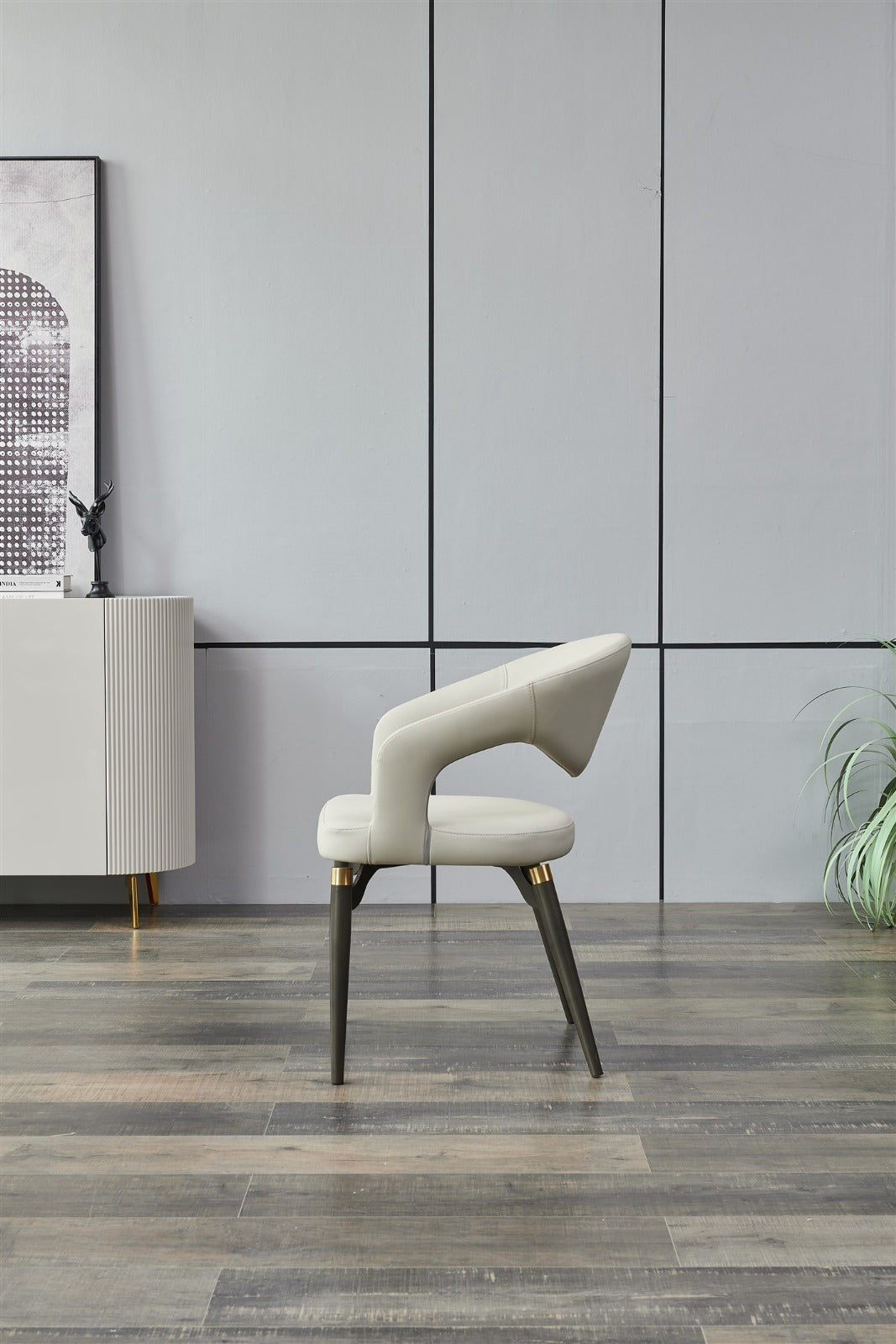 Modern Curved Leatherette Dining Chairs