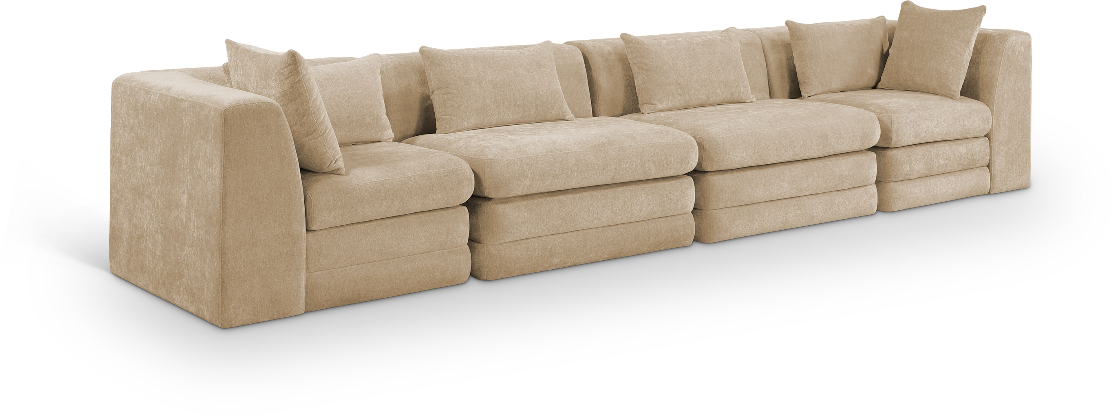 152" Chenille Ellerstay Modular 4 piece Sofa in Olive Green