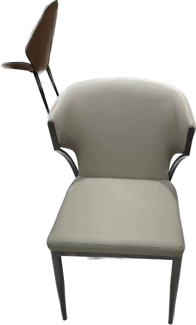 Arlos Light Grey Leatherette Dining Chair