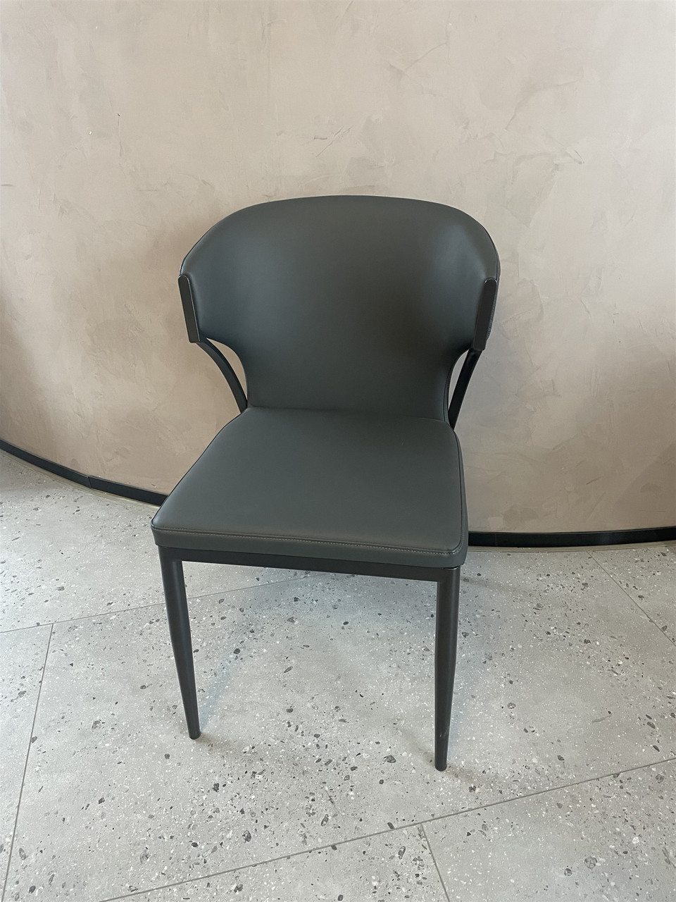 Arlos Light Grey Leatherette Dining Chair