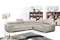 Top Grain Leather Sectional with Adjustable Headrests