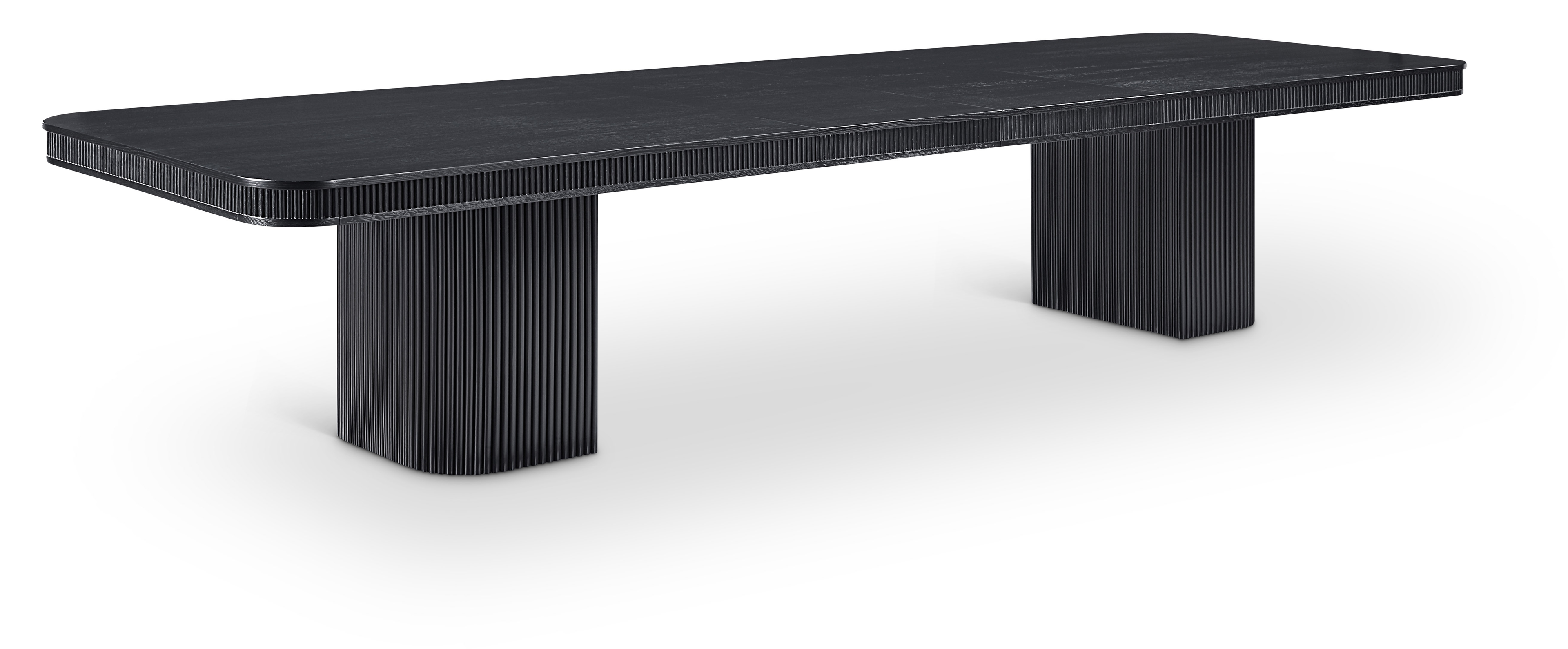 Flutes 112"-160" Extendable Wood/Oak Veneer Dining Table