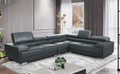 Italian Leather Sectional with Adjustable Headrests