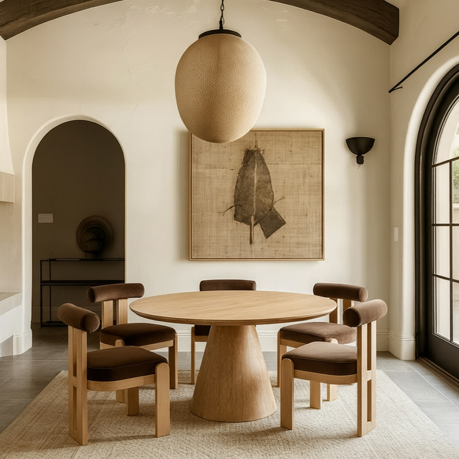Solid White Oak Round Dining Table