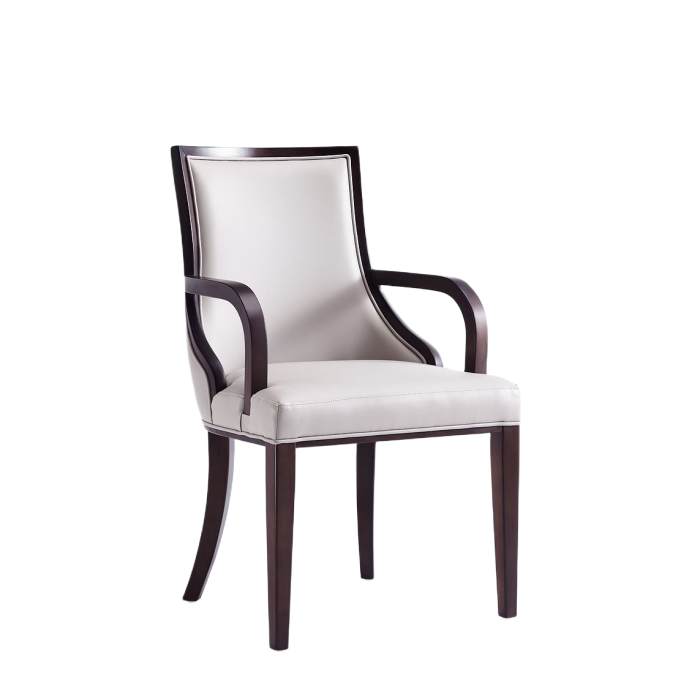 100 Grand wood vegan Leather Arm Chair