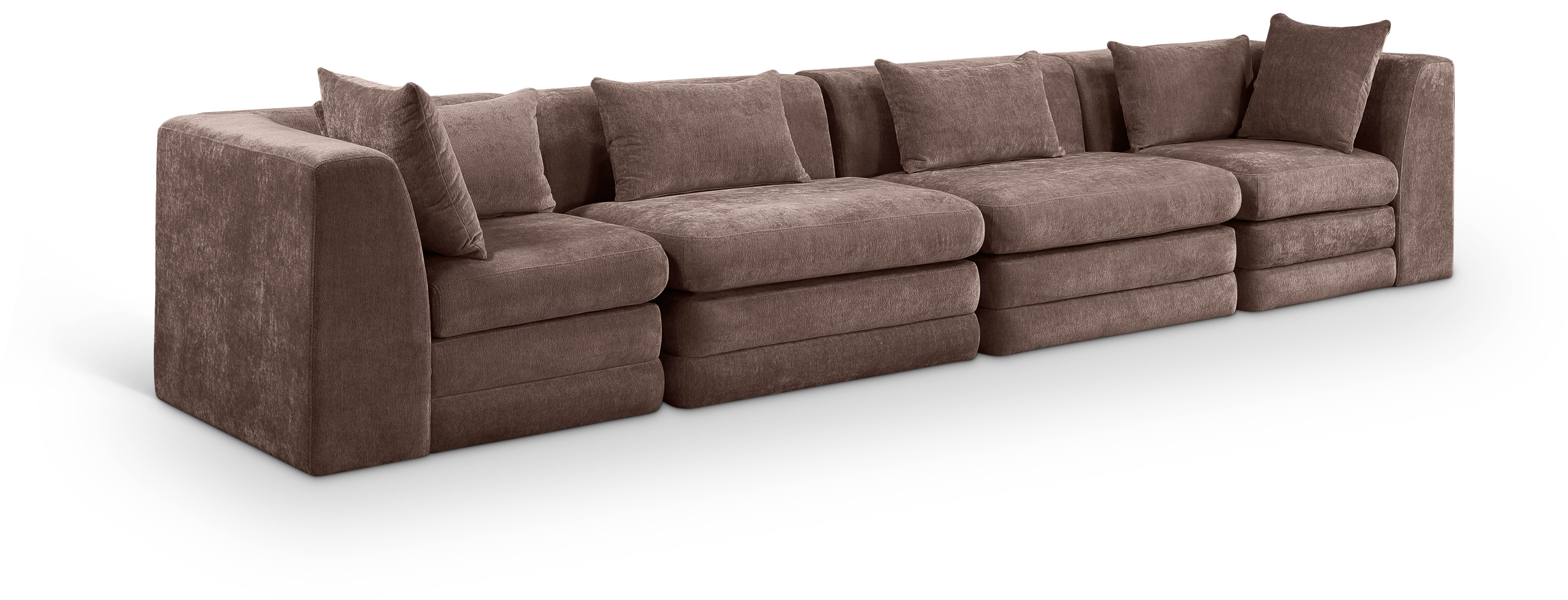 152" Chenille Ellerstay Modular 4 piece Sofa in Olive Green