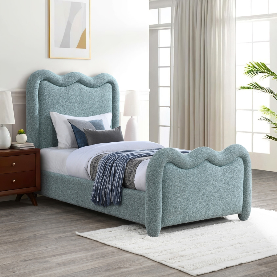 Gavino Chenille Fabric Upholstered Twin Bed