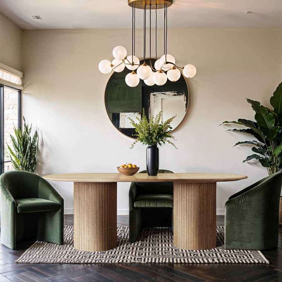 Messina Oval Travertine Dining Table