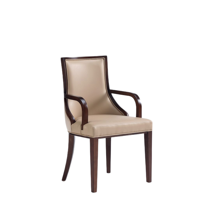 100 Grand wood vegan Leather Arm Chair
