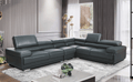 Italian Leather Sectional with Adjustable Headrests - Whatadeal Furniture