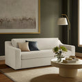 Kanefsky 87" Soft Cream Velvet Sofa and Matching swivel chairs - Whatadeal Furniture