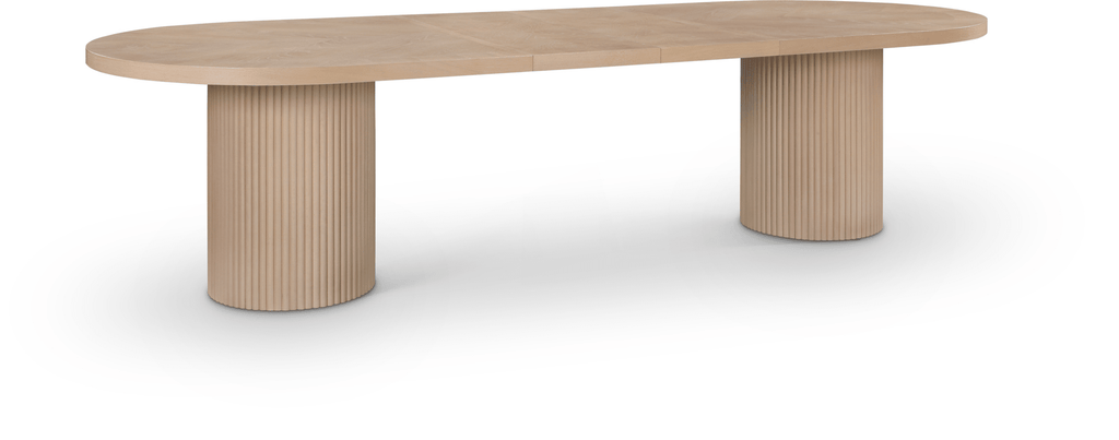 Linda 90" - 123" Engineered Wood Dining Table with Fluted Bases - Whatadeal Furniture