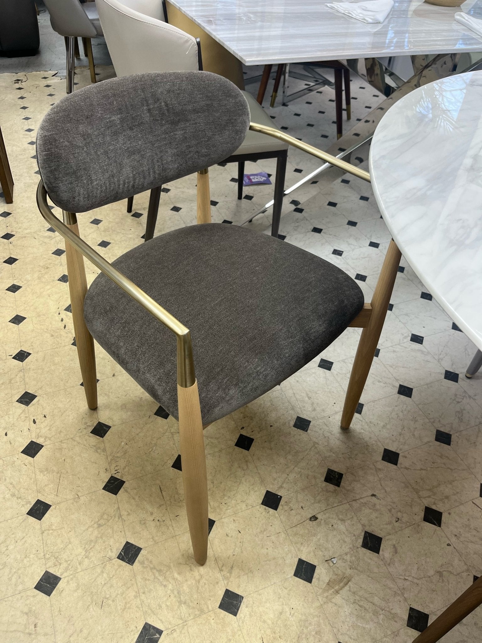 Richter Brown Performance chenille dining chair - Available in any color / Leather - Whatadeal Furniture