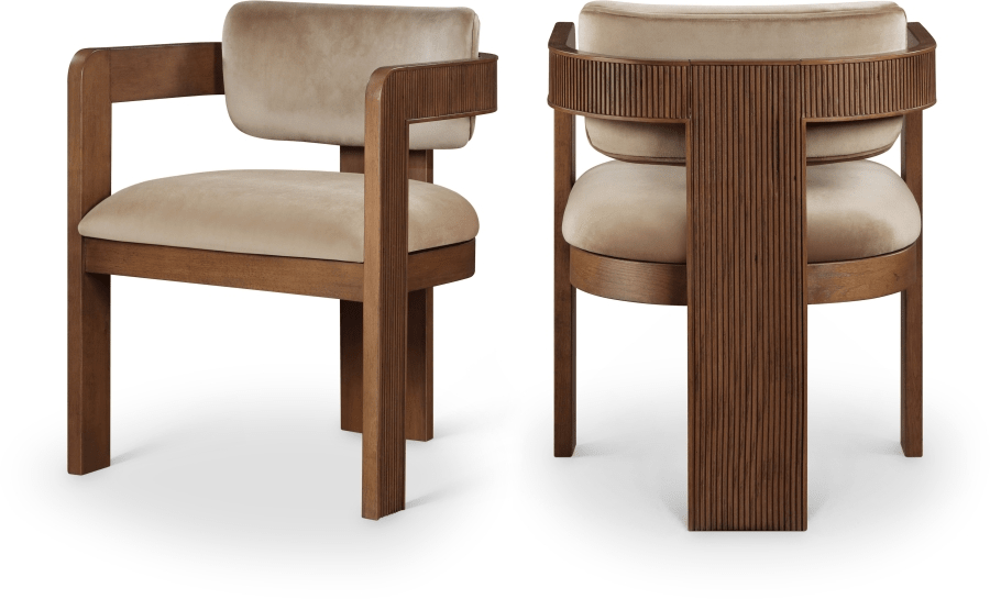 Sasa 1109 Velvet Dining Chair in Beige - Whatadeal Furniture
