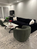 The Cloud Down Filled 105" Modular Black Velvet Sofa - Whatadeal Furniture