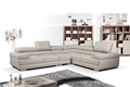 Top Grain Leather Sectional with Adjustable Headrests - Whatadeal Furniture
