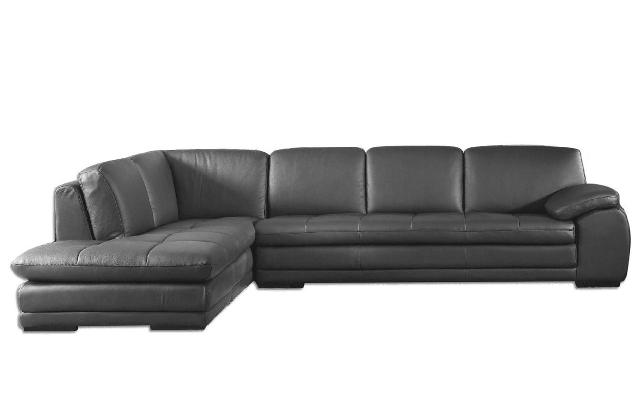 Whatadeal Furniture Taupe Leather Left Facing Chaise Sectional - Whatadeal Furniture