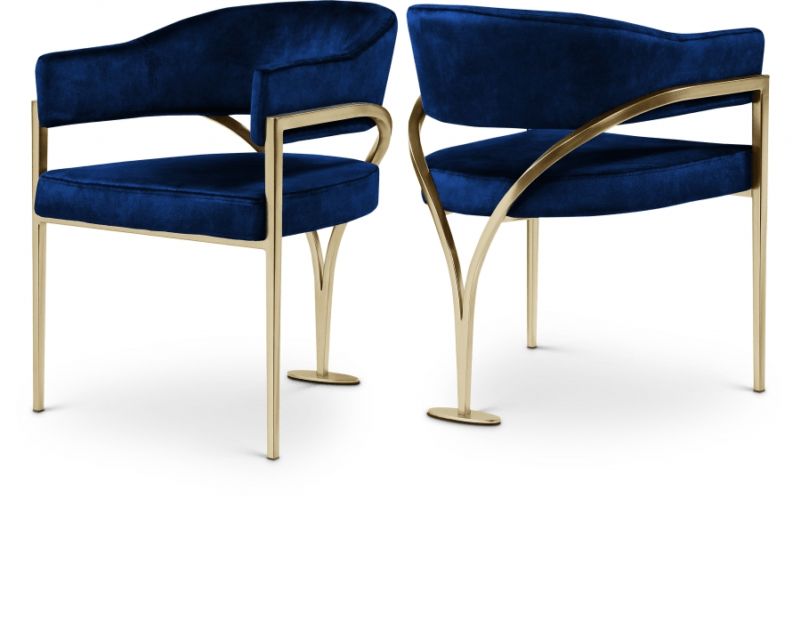 Zahava Curved Velvet Dining Chair - Whatadeal Furniture