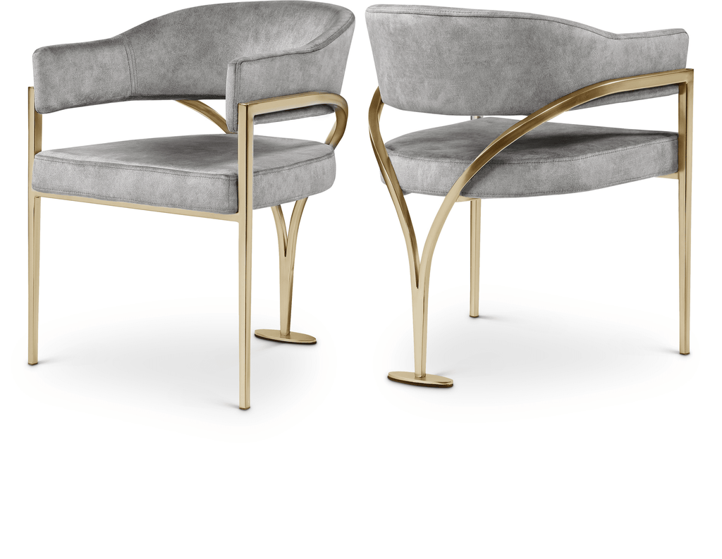 Zahava Curved Velvet Dining Chair - Whatadeal Furniture