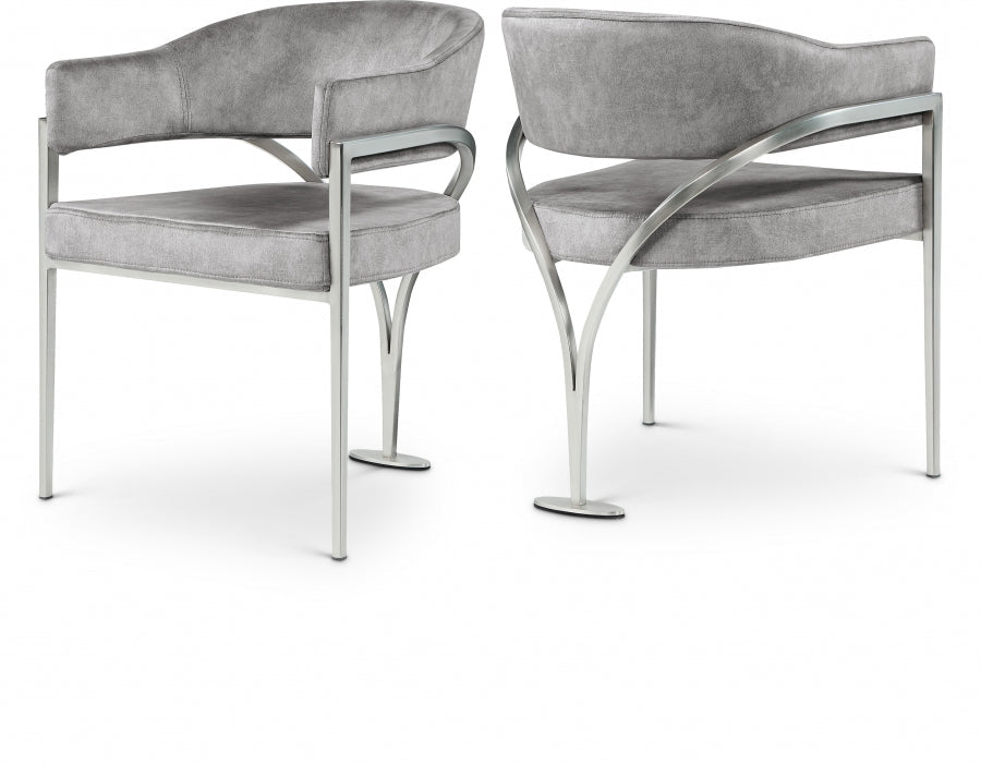 Zahava Curved Velvet Dining Chair - Whatadeal Furniture